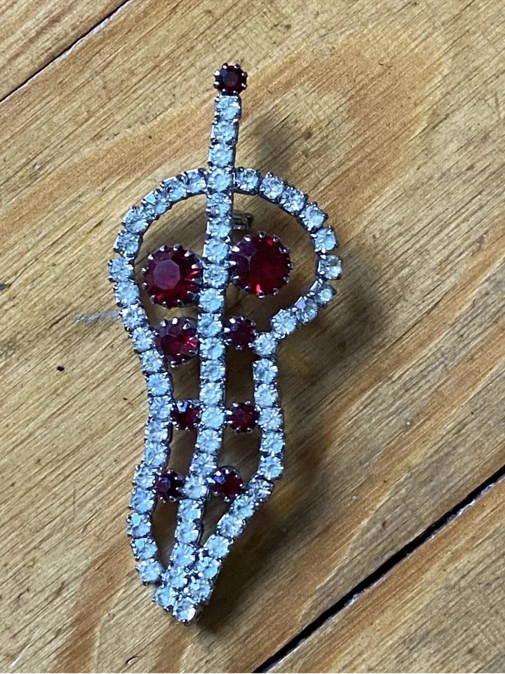 Vintage Delizza & Elster 60s Red Rhinestone Chili Pepper Juliana Brooch Pin